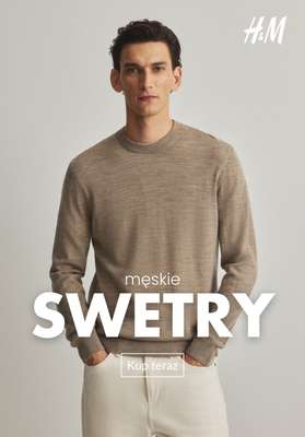 H&M - gazetka promocyjna SWETRY męskie od środy 04.02 