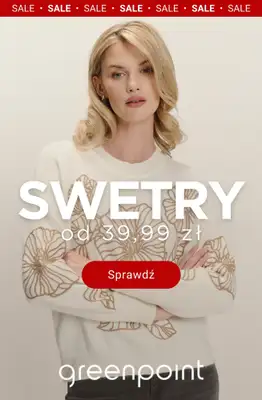 Greenpoint - gazetka promocyjna Swetry w supercenach – już od 39,99 zł od środy 04.02 