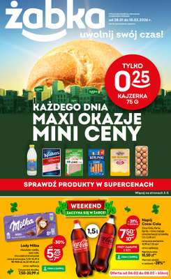 Żabka - gazetka promocyjna Gazetka od środy 28.01 do wtorku 10.02