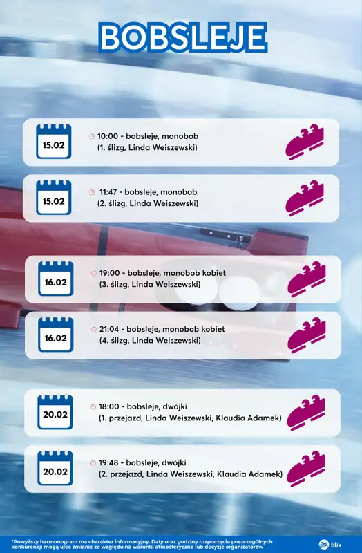 Igrzyska Olimpijskie - gazetka promocyjna Terminarz startów reprezentacji Polski od czwartku 05.02 do niedzieli 22.02 - strona 13