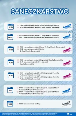 Igrzyska Olimpijskie - gazetka promocyjna Terminarz startów reprezentacji Polski od czwartku 05.02 do niedzieli 22.02 - strona 9