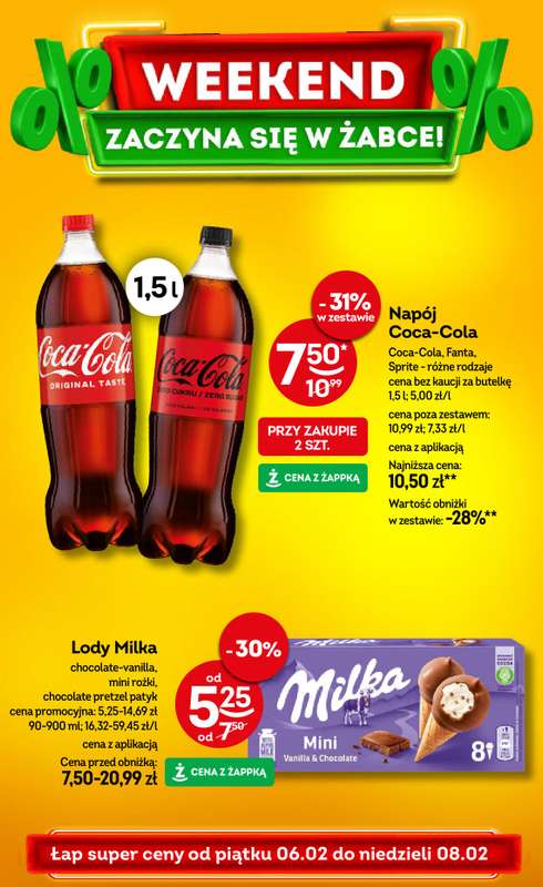 Żabka - gazetka promocyjna Gazetka weekendowa od piątku 06.02 do niedzieli 08.02