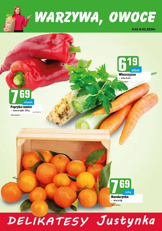 Delikatesy Justynka - gazetka promocyjna Plakaty promocyjne od czwartku 05.02 do niedzieli 08.02