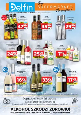 Delfin - gazetka promocyjna Ulotka alkoholowa  do niedzieli 22.02