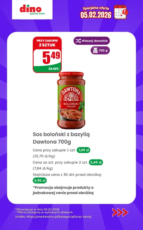 Dino - gazetka promocyjna Specjalna oferta na 05.02.2026 - promocje spoza gazetki od czwartku 05.02 do czwartku 05.02 - strona 8