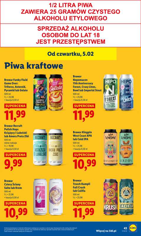 Lidl - gazetka promocyjna Oferta od czwartku od czwartku 05.02 do soboty 07.02 - strona 47
