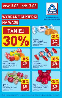 Aldi - gazetka promocyjna Cukierki na wagę w super cenach Aldi! od czwartku 05.02 do soboty 07.02