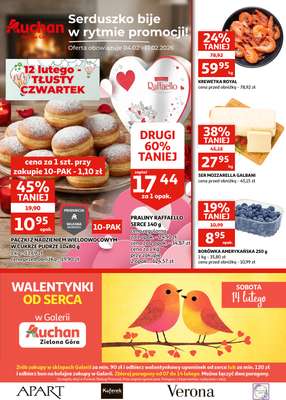 Auchan - gazetka promocyjna Gazetka Zielona Góra I Serduszko bije w rytmie promocji! od środy 04.02 do wtorku 17.02