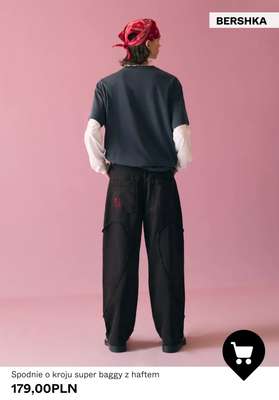 Spodnie o kroju super baggy z haftem