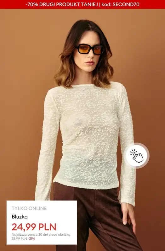 Sinsay - gazetka promocyjna WYPRZEDAŻ: -70% na DRUGI PRODUKT! od czwartku 05.02  - strona 18