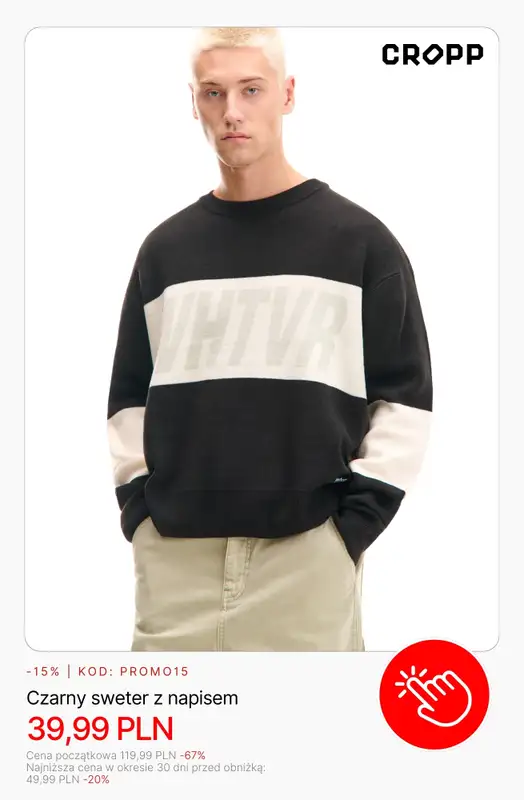 Cropp - gazetka promocyjna Wyprzedaż: do 49,99 PLN dla niego od czwartku 05.02  - strona 4