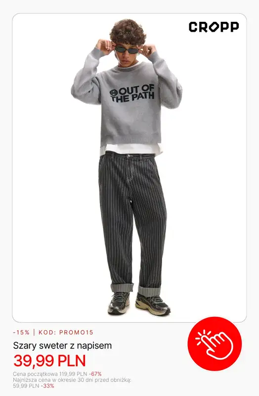 Cropp - gazetka promocyjna Wyprzedaż: do 49,99 PLN dla niego od czwartku 05.02  - strona 8