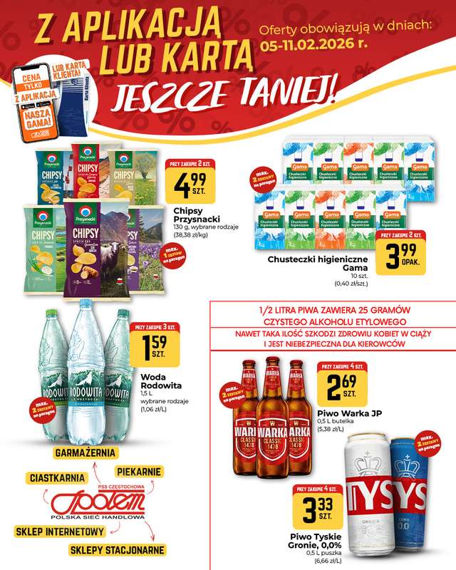 Społem Częstochowa - gazetka promocyjna Plakaty promocyjne od czwartku 05.02 do środy 11.02