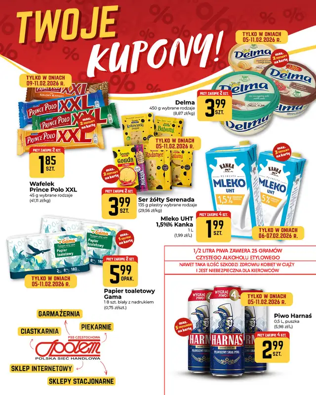 Społem Częstochowa - gazetka promocyjna Plakaty promocyjne od czwartku 05.02 do środy 11.02 - strona 2