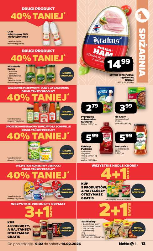 Netto - gazetka promocyjna Gazetka Spożywcza od poniedziałku 09.02 do soboty 14.02 - strona 13