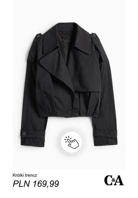 Krótki trencz czarny