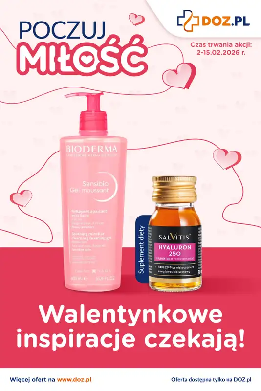 DOZ.PL - gazetka promocyjna Gazetka walentynkowa od poniedziałku 02.02 do niedzieli 15.02