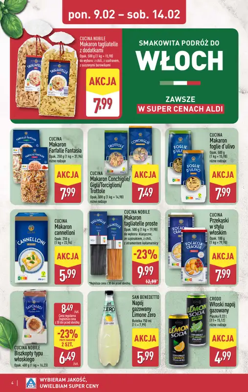 Aldi - gazetka promocyjna Smakowita podróż do Włoch z Aldi! od poniedziałku 09.02 do soboty 14.02 - strona 4