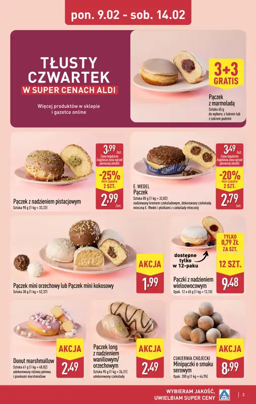 Aldi - gazetka promocyjna Tłusty czwartek w super cenach Aldi!   - strona 2