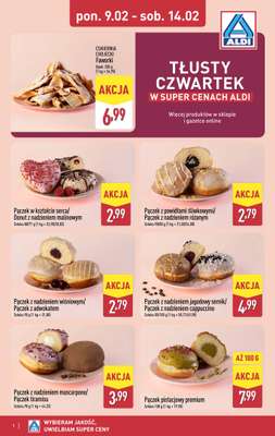 Aldi - gazetka promocyjna Tłusty czwartek w super cenach Aldi! od poniedziałku 09.02 do soboty 14.02