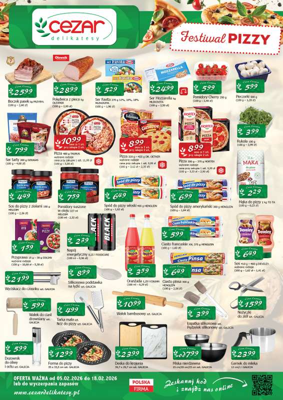 CEZAR Delikatesy - gazetka promocyjna Festiwal Pizzy od piątku 06.02 do środy 18.02