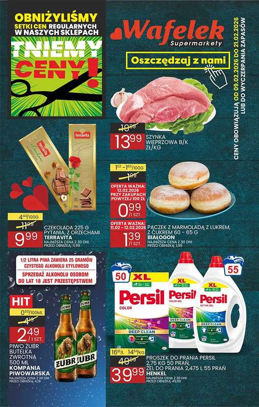 Wafelek - gazetka promocyjna Gazetka od poniedziałku 09.02 do soboty 21.02