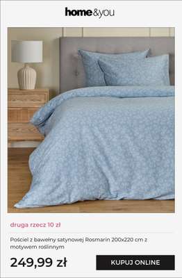 Pościel z bawełny satynowej Rosmarin 200x220 cm z motywem roślinnym