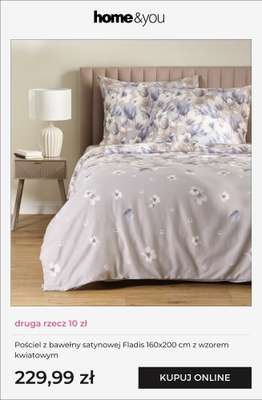 Pościel z bawełny satynowej Fladis 160x200 cm z wzorem kwiatowym