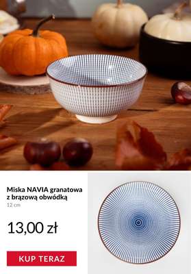 Miska NAVIA granatowa z brązową obwódką