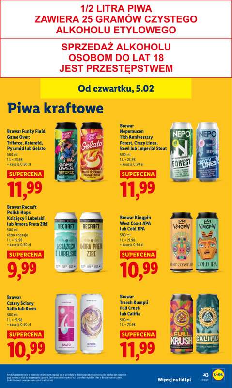 Lidl - gazetka promocyjna Oferta od czwartku od czwartku 05.02 do soboty 07.02 - strona 47
