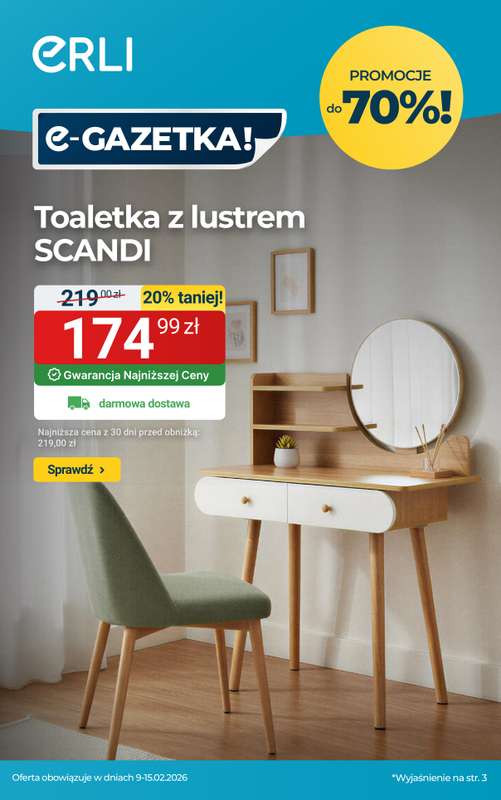 ERLI - gazetka promocyjna REMONTUJ, MEBLUJ I URZĄDZAJ - najtaniej z Erli! od poniedziałku 09.02 do niedzieli 15.02