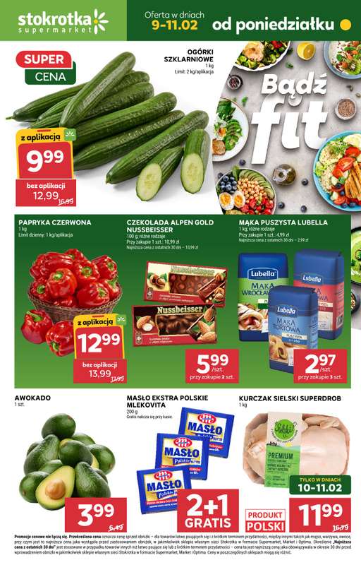 Stokrotka - gazetka promocyjna Gazetka Supermarket od poniedziałku 09.02 do środy 11.02