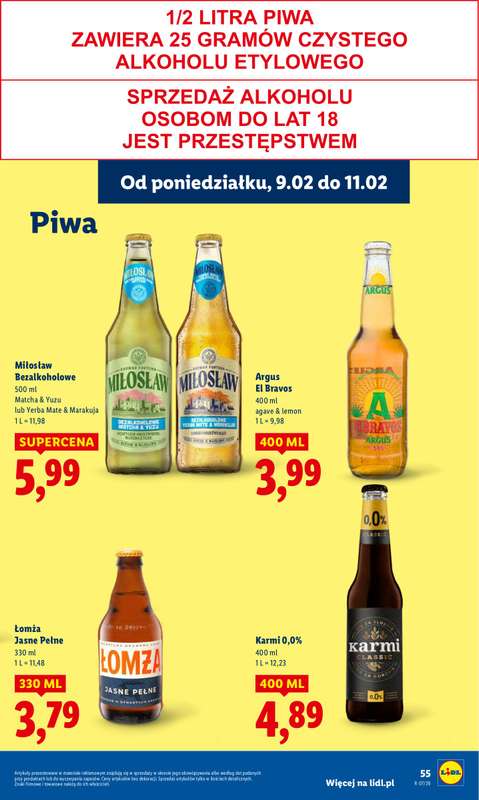 Lidl - gazetka promocyjna Oferta od poniedziałku od poniedziałku 09.02 do środy 11.02 - strona 55