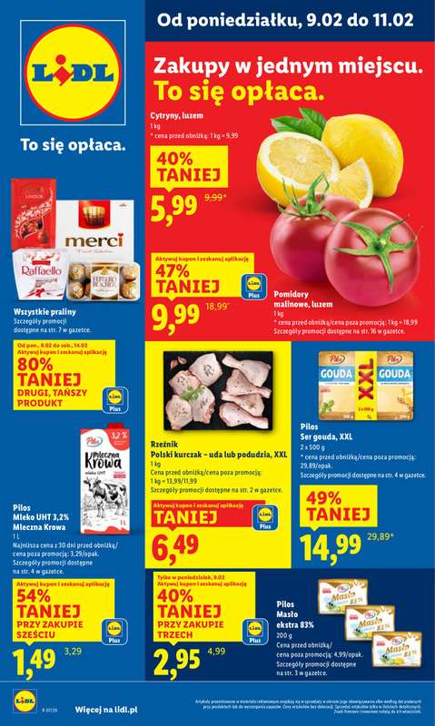 Lidl - gazetka promocyjna Oferta od poniedziałku od poniedziałku 09.02 do środy 11.02