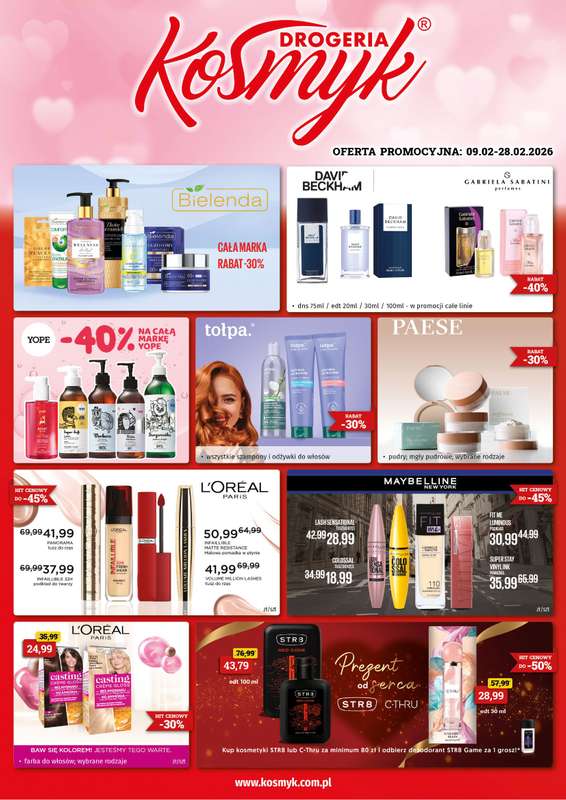 Drogeria Kosmyk - gazetka promocyjna Gazetka od poniedziałku 09.02 do soboty 28.02