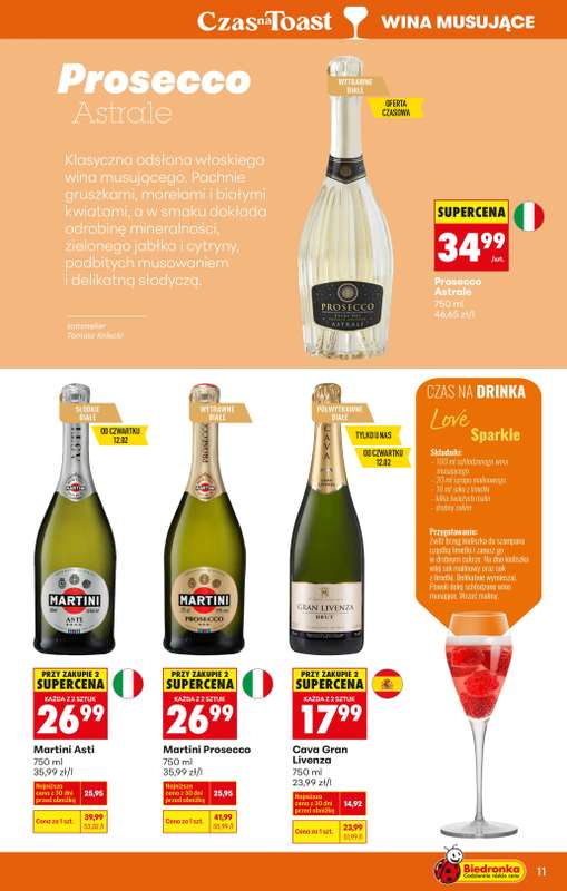 Biedronka - gazetka promocyjna Czas na Toast! od poniedziałku 09.02 do soboty 21.02 - strona 11