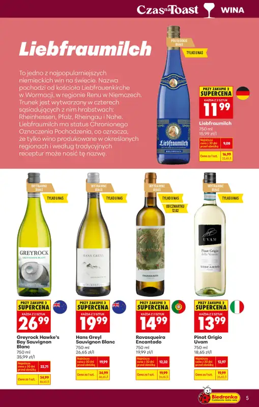 Biedronka - gazetka promocyjna Czas na Toast! od poniedziałku 09.02 do soboty 21.02 - strona 5