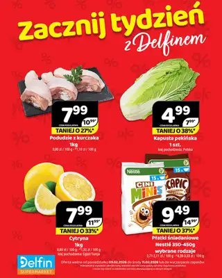 Delfin - gazetka promocyjna Zacznij tydzień z Delfinem od poniedziałku 09.02 do środy 11.02