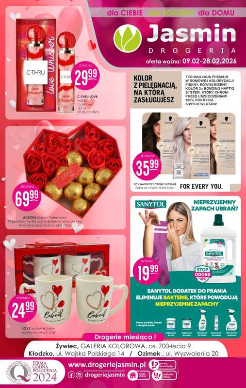 Drogerie Jasmin - gazetka promocyjna Gazetka od poniedziałku 09.02 do soboty 28.02