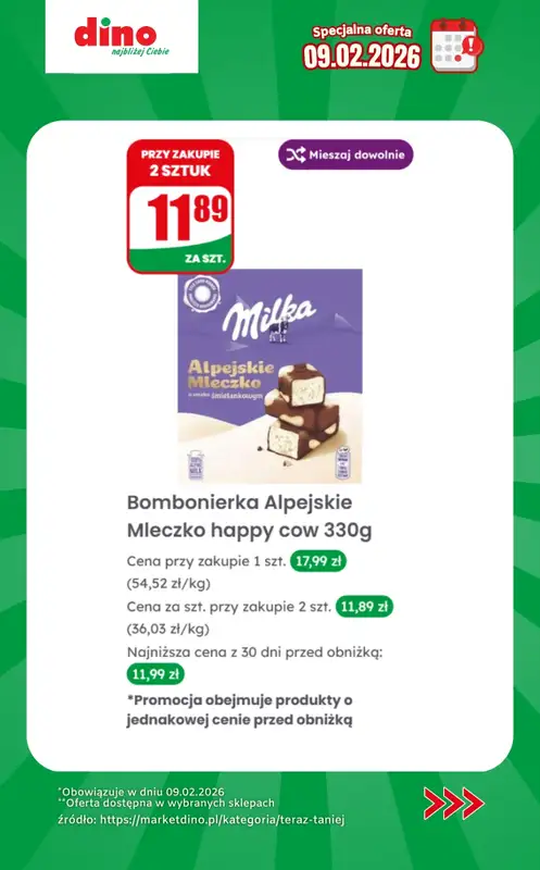 Dino - gazetka promocyjna Specjalna oferta na 09.02.2026 - promocje spoza gazetki od poniedziałku 09.02 do poniedziałku 09.02 - strona 7