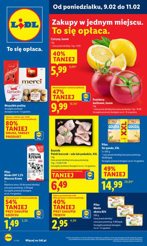 Lidl - gazetka promocyjna Oferta od poniedziałku od poniedziałku 09.02 do środy 11.02
