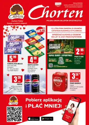 Chorten - gazetka promocyjna Gazetka Lublin, Łódź, Radom, Dolny Śląsk, Wlkp, Zach-Pom, Lubuskie od czwartku 12.02 do niedzieli 22.02