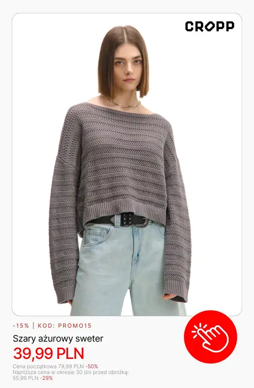 Cropp - gazetka promocyjna Wyprzedaż: do 49,99 PLN dla niej od poniedziałku 09.02  - strona 10