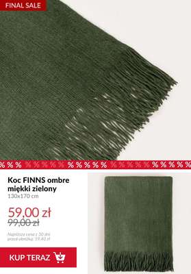 Koc FINNS ombre miękki zielony