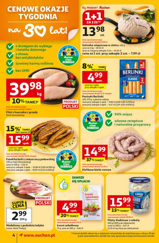 Auchan - gazetka promocyjna Gazetka 30 Lat Supermarket Auchan od czwartku 12.02 do środy 18.02 - strona 4