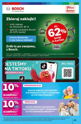 Auchan - gazetka promocyjna Gazetka 30 Lat Hipermarket Auchan od czwartku 12.02 do środy 18.02 - strona 43