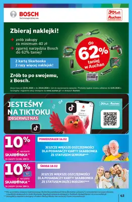 Auchan - gazetka promocyjna Gazetka 30 Lat Hipermarket Auchan od czwartku 12.02 do środy 18.02 - strona 43