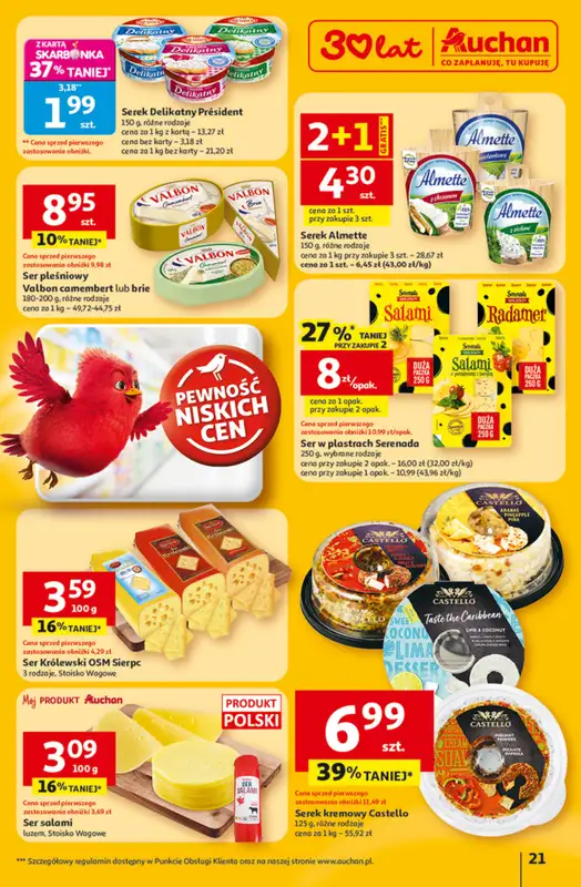 Auchan - gazetka promocyjna Gazetka 30 Lat Hipermarket Auchan od czwartku 12.02 do środy 18.02 - strona 21