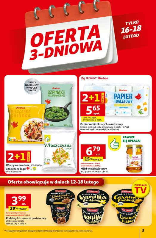 Auchan - gazetka promocyjna Gazetka 30 Lat Hipermarket Auchan od czwartku 12.02 do środy 18.02 - strona 3