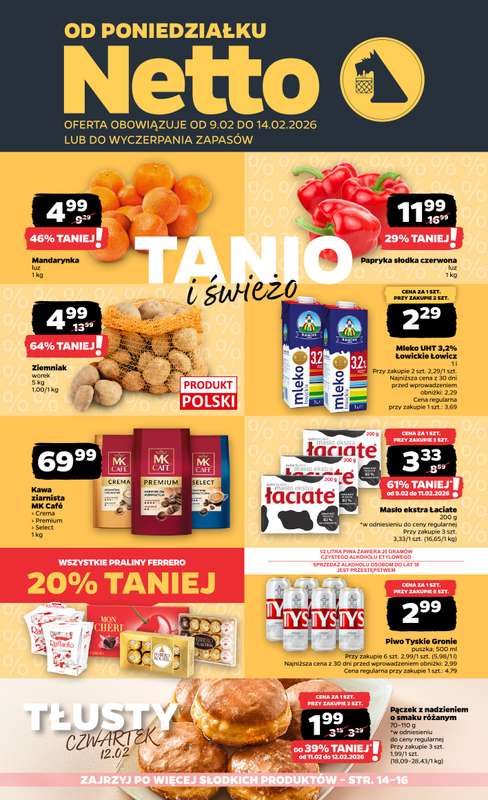 Netto - gazetka promocyjna Gazetka Spożywcza od poniedziałku 09.02 do soboty 14.02